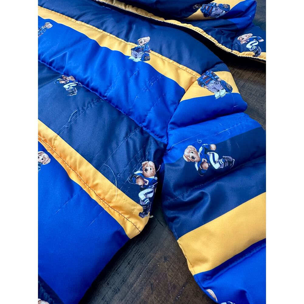 Polo Ralph Lauren Toddler Boys‎ 3T Blue Yellow Polo Bear Puffer Jacket Hooded - Picture 10 of 10